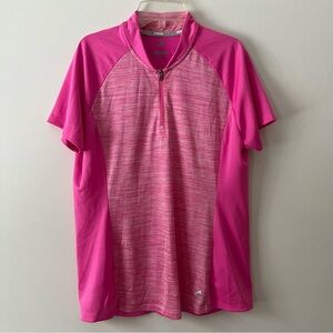 Adidas Golf Shirt Women's Large Bright Pink Short Sleeve